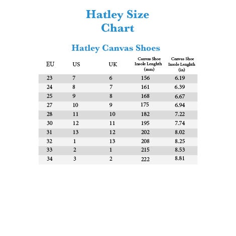 Hatley Size Chart