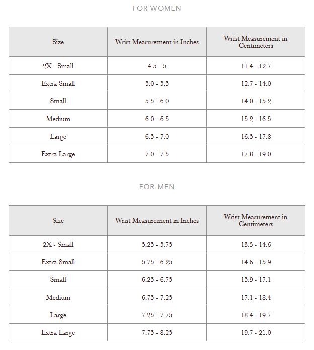 John Hardy Size Chart