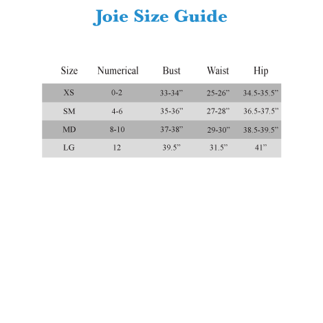 Joie Size Chart