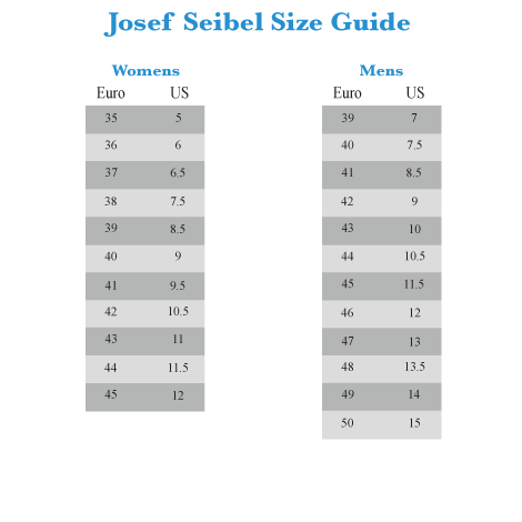 Josef Seibel Size Chart