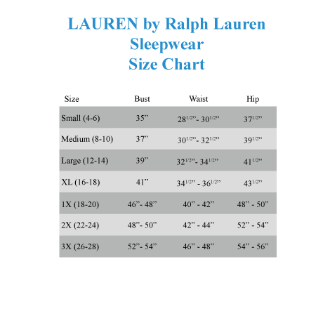 ralph lauren boxer size chart