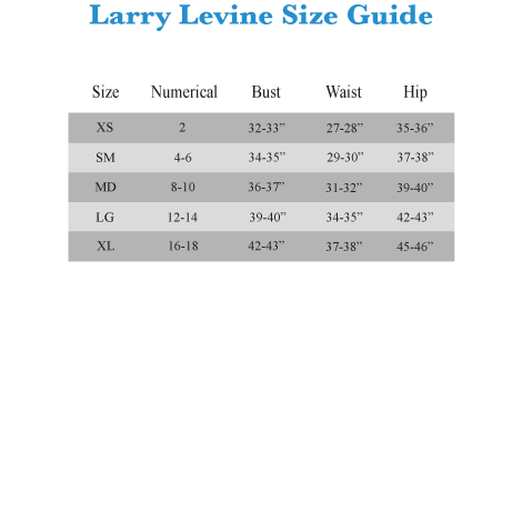 Larry Levine Size Chart