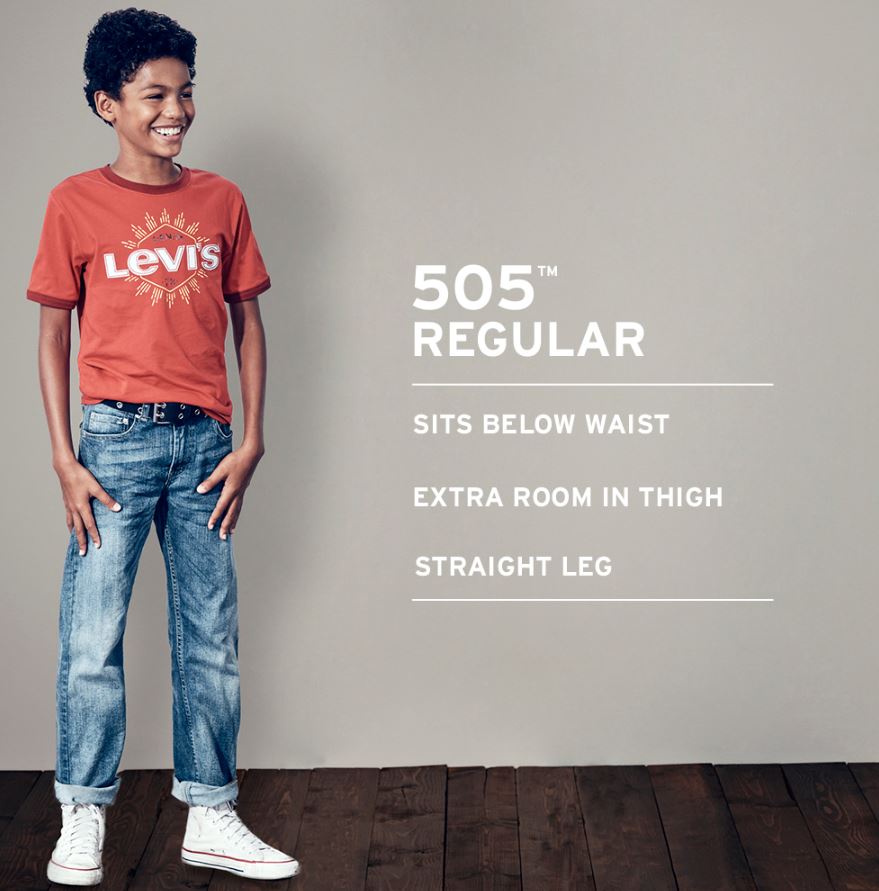 levi's 505 size chart