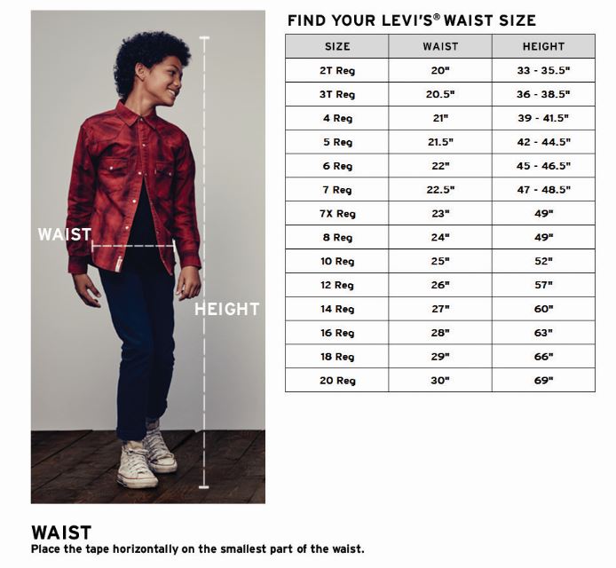 levis youth size chart