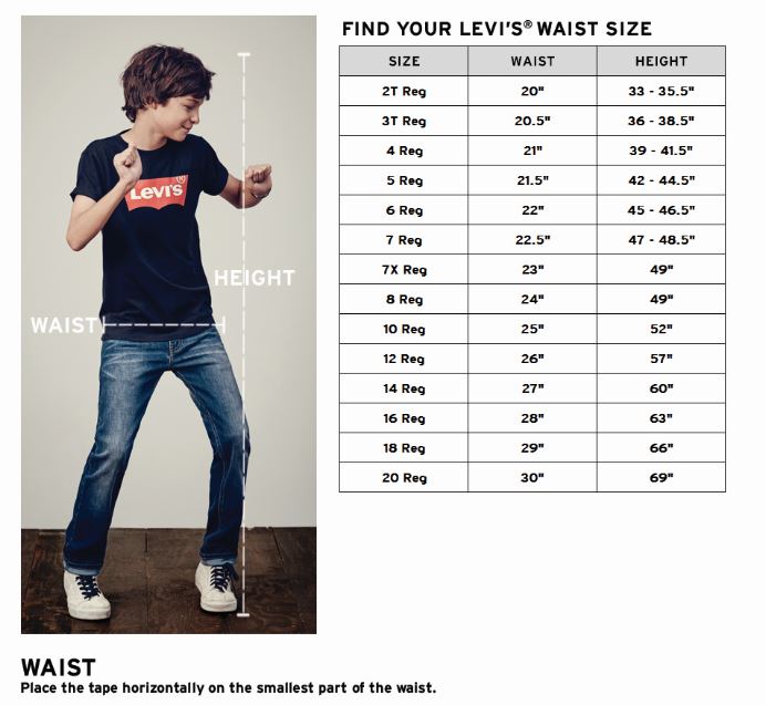 Levis Boys Husky Size Chart