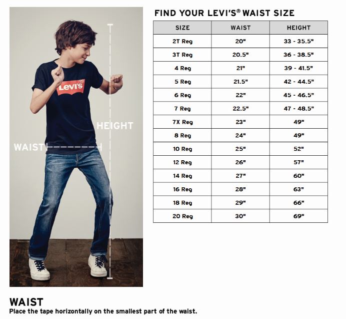 levis youth size chart