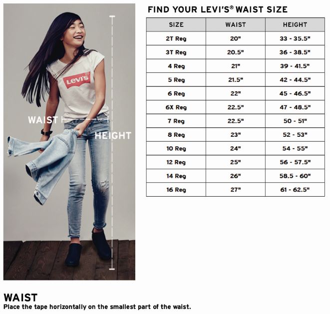 levis ladies size chart