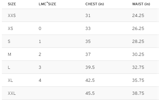 levi's petite size chart