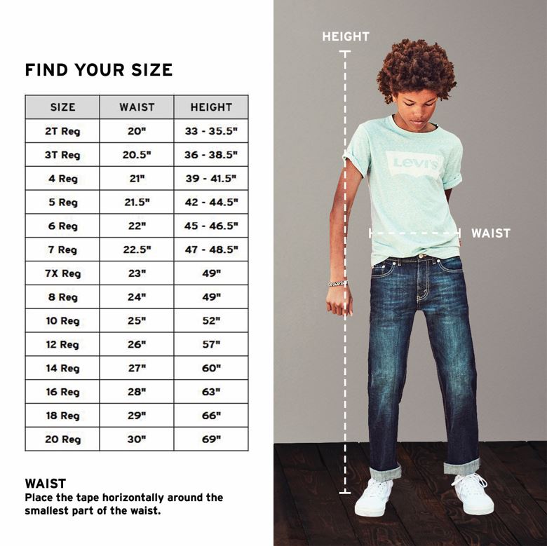 levis youth size chart