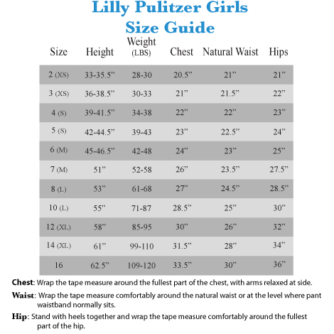 Lilly K Dancewear Size Chart