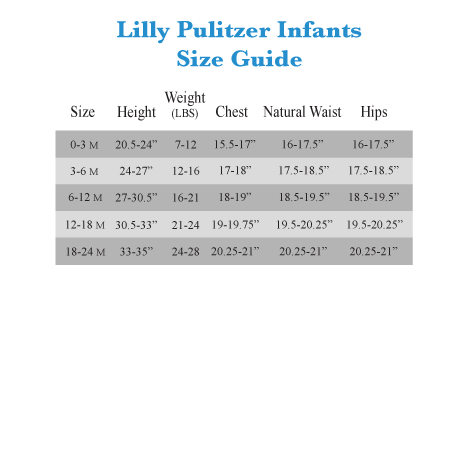 Lilly Pulitzer Baby Size Chart