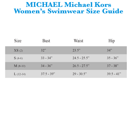 Michael Kors Swim Size Chart