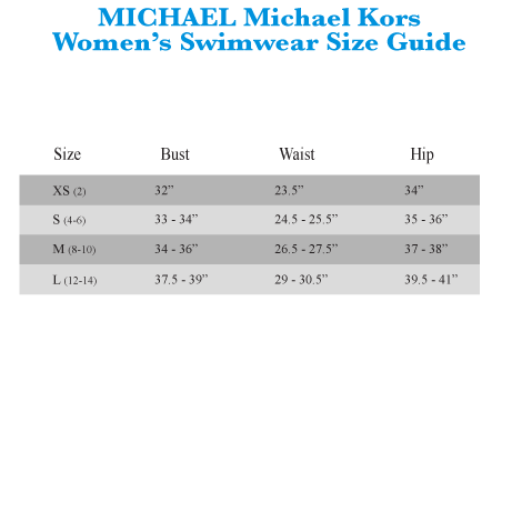 Michael Kors Swimwear Size Chart