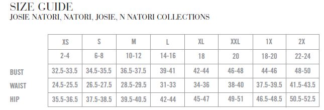 Natori Bra Size Chart