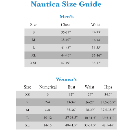 Nautica Pants Size Chart