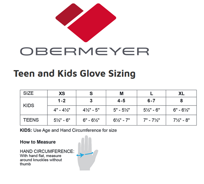 Obermeyer Thumbs Up Mitten Size Chart