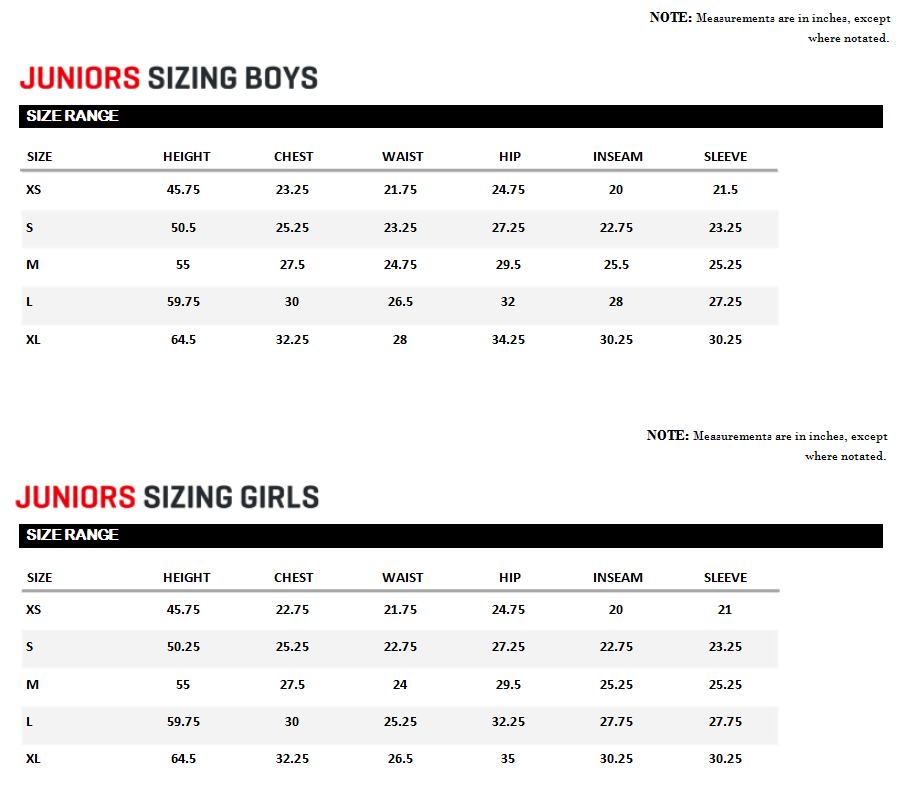 puma size chart boys