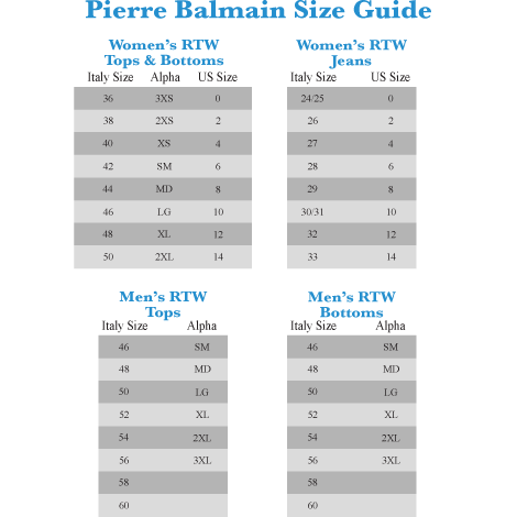 Balmain Shoe Size Chart
