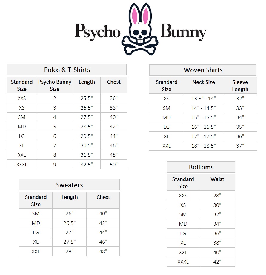 Polo Shirt Size Chart For Men