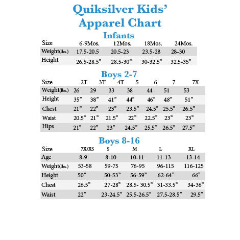 Quiksilver Sandals Size Chart