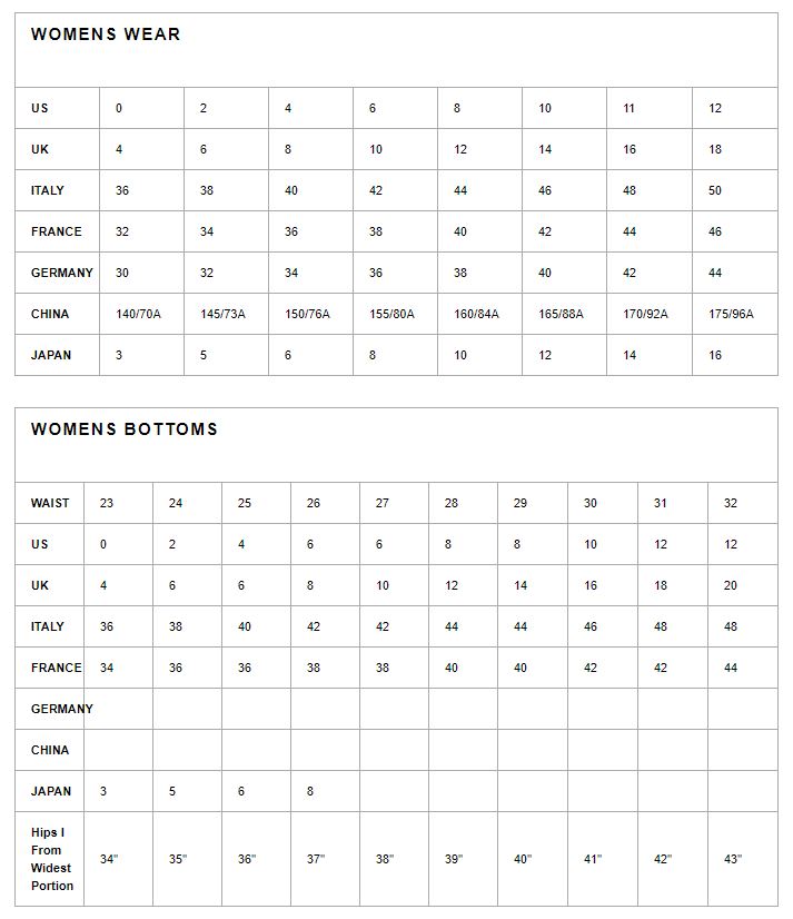 R13 Size Chart