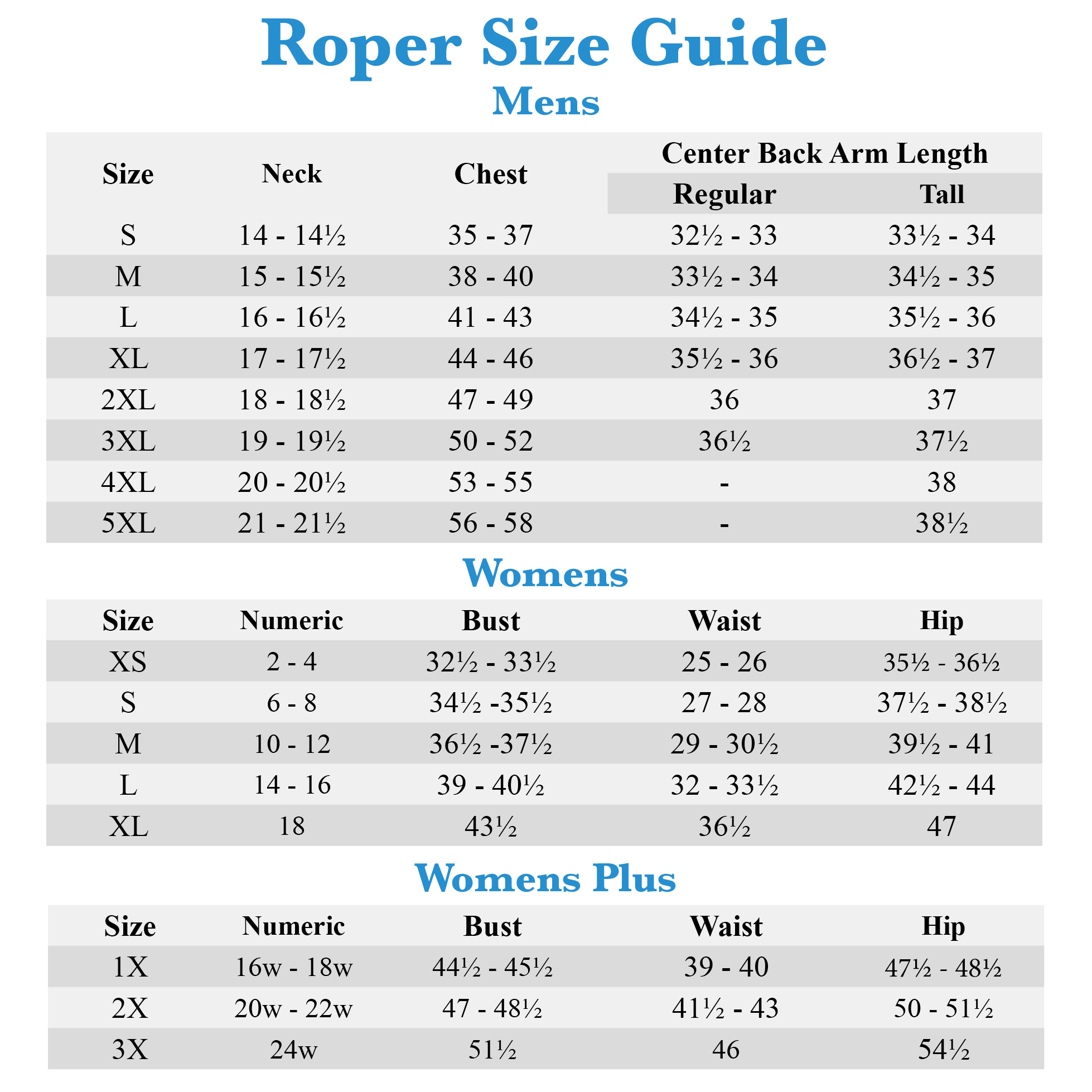Old West Childrens Boots Size Chart