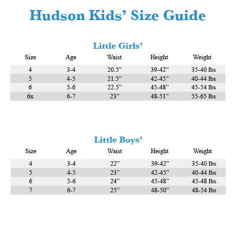 Big Kid Size Chart