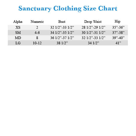 Sanctuary Jeans Size Chart