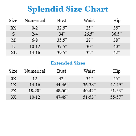 Splendid Littles Size Chart