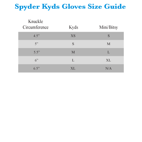 Spyder Youth Size Chart