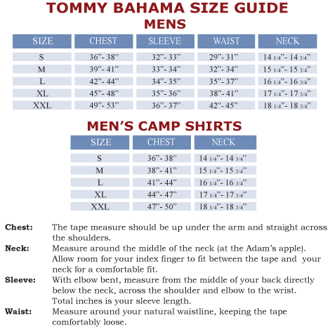 tommy jacket size chart