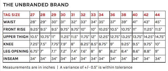 Uniqlo Jean Size Chart