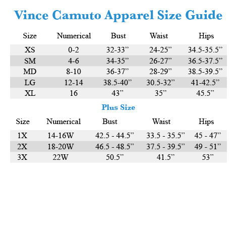 Vince Camuto Plus Size Chart | Dresses Images 2022