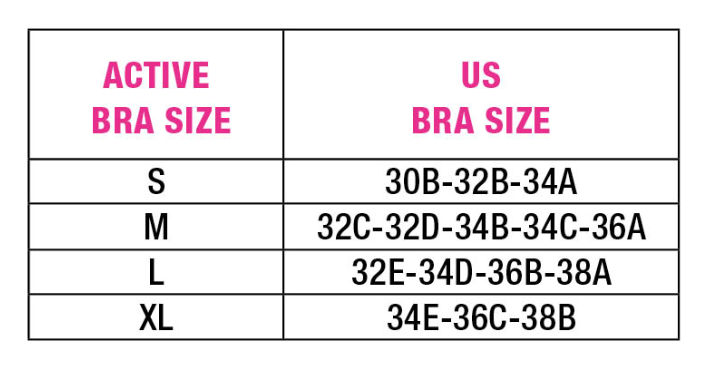 Sports Bra Size Chart Jockey