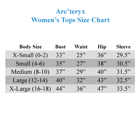 Arcteryx Size Chart Pants