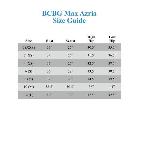 Bcbgmaxazria Size Chart