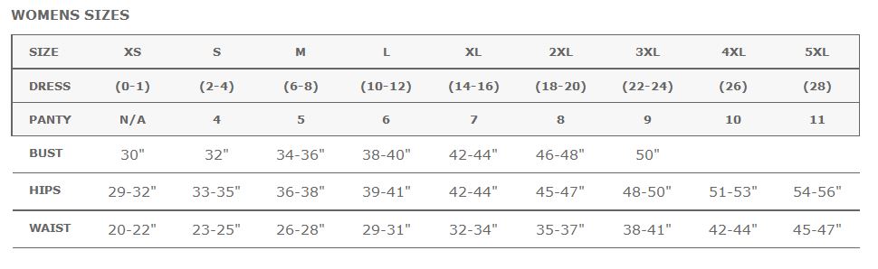 Jockey Camisole Size Chart