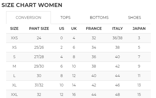 Joe S Jeans Size Chart