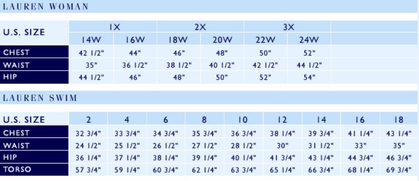 Ralph Jacket Size Chart