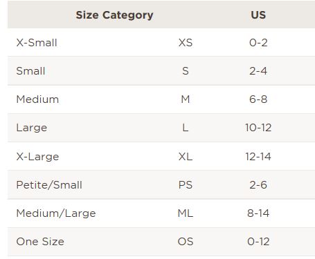 Lilla P Size Chart