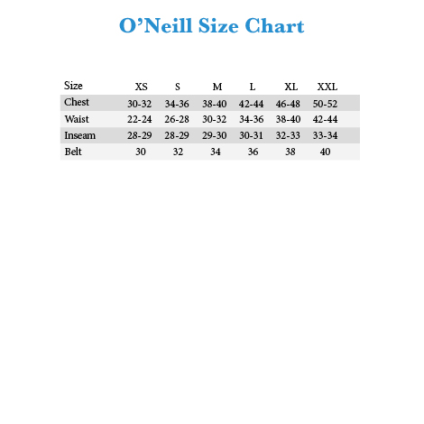 O Neill Shoes Size Chart