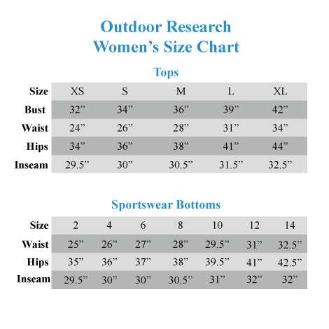 Outdoor Research Size Chart
