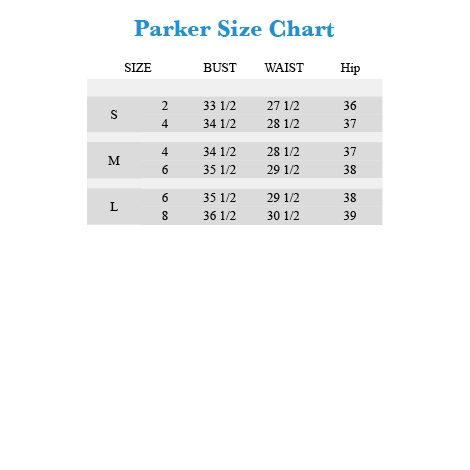 Parker Clothing Size Chart