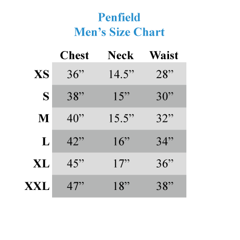 Penfield Womens Size Chart