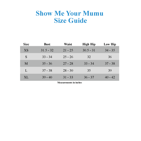 Show Me Your Mumu Size Chart