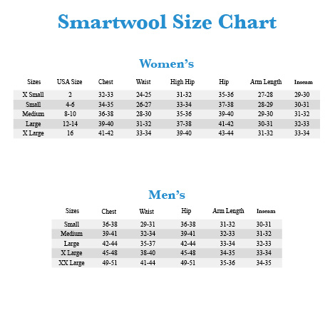 Smartwool Apparel Size Guide