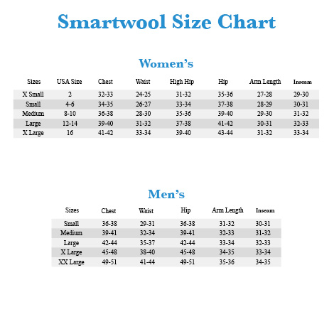 Smartwool Bra Size Chart