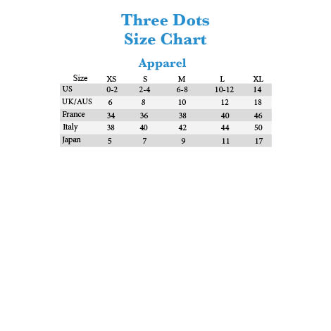 Three Dots Size Chart