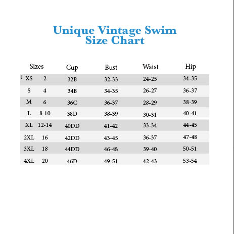 Vintage Size Chart