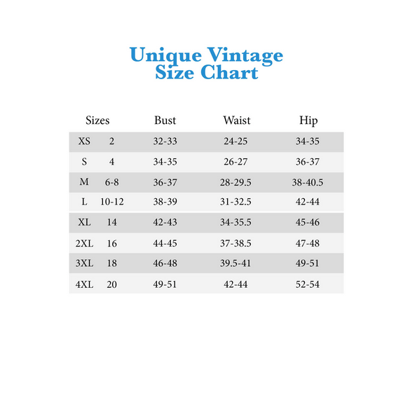 Vintage Clothing Size Chart